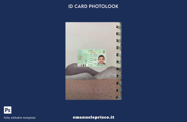 modello frontale photolook per carta d'identità di cittadino israeliano in stile